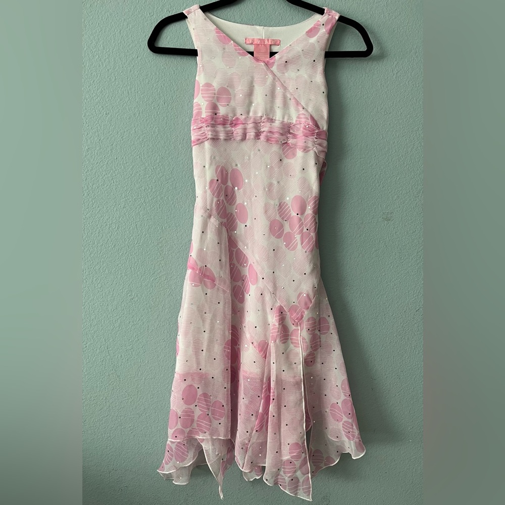 ❤️ Hype Girl’s Pink Print Sparkle Dress; Size 10